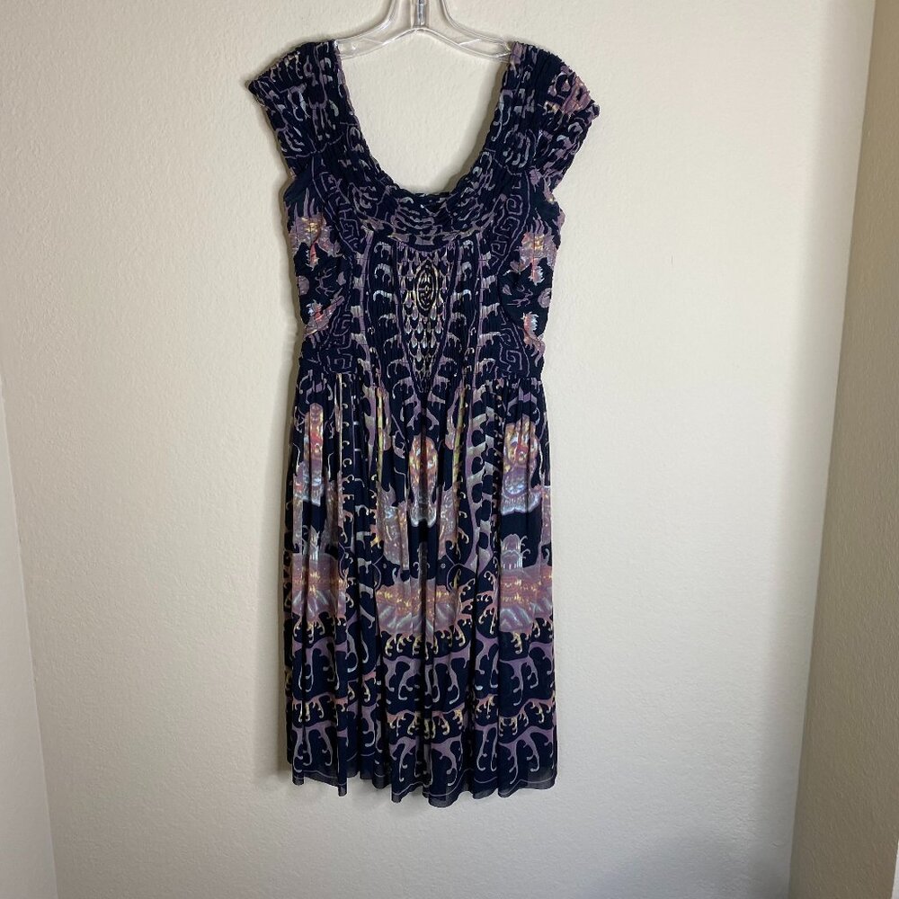 vivienne tam print ruched dress (size 1)